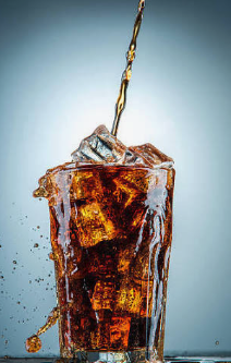 Cold soda in a glass